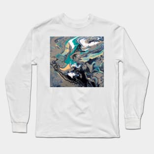 "TGF" (grey and turquoise pour) Long Sleeve T-Shirt